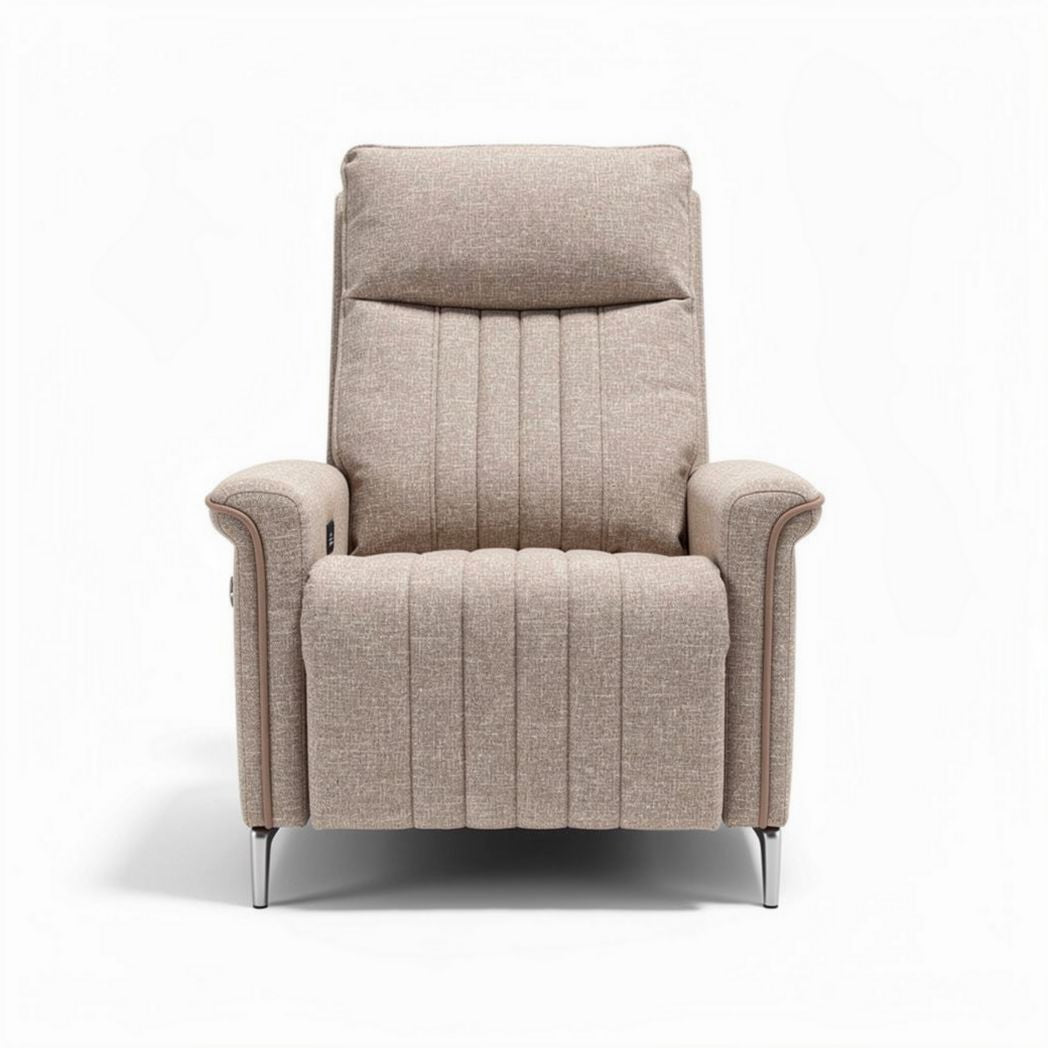 Relaxfauteuil van stof in beige met verstelbare rugleuning 85 x 80 x 100cm