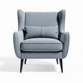 Fauteuil met rugleuning in lichtblauwe stof 80 x 80 x 90cm
