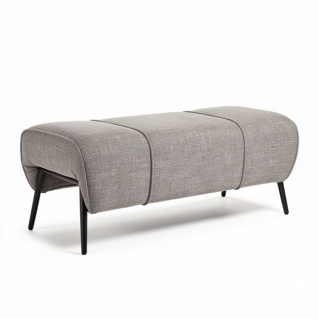 Bank met stoffen bekleding in grijs 100 x 40 x 45cm moderne stijl