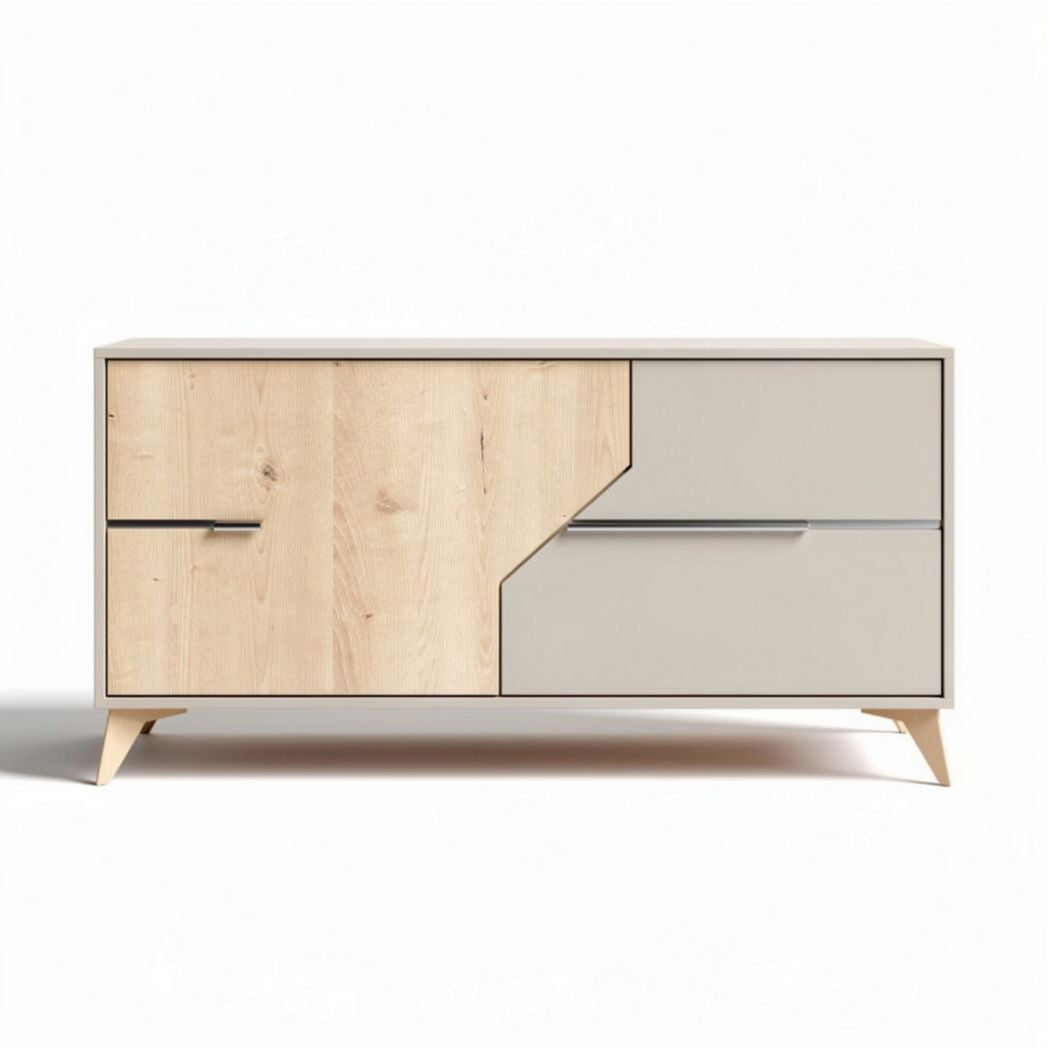 Tv-meubel van melamine met houtlook en twee lades 120 x 40 x 50cm