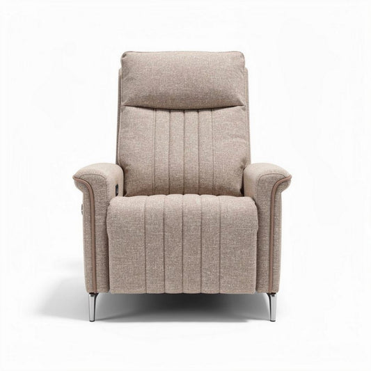 Relaxfauteuil van stof in beige met verstelbare rugleuning 85 x 80 x 100cm